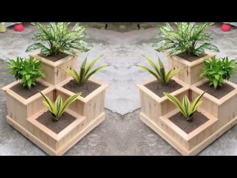 How to make Cool Wooden Flowerpot for Gift - Simple DIY Crafts