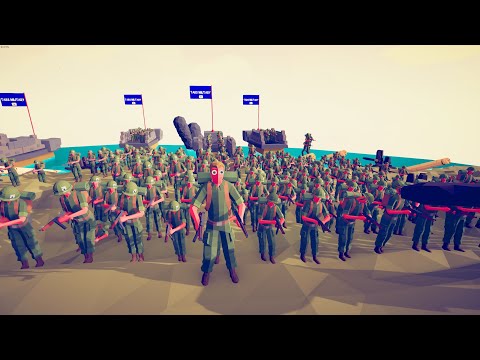 300x USA ARMY ATTACK JAPAN ARMY - Totally Accurate Battle Simulator TABS