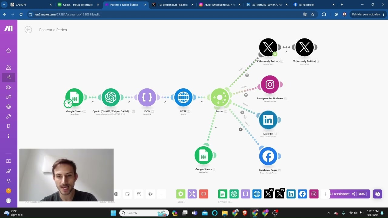 Publica contenido a todas las redes sociales con IA de manera automatica