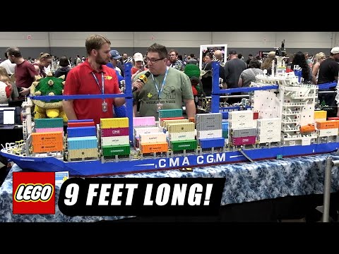 Huge LEGO Container Ship CMA CGM Herodote – 9 Feet Long!