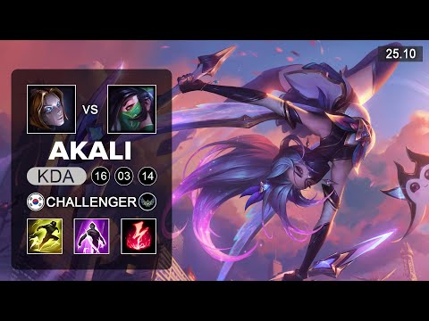 Akali vs Orianna Mid - KR Challenger - Patch 25.10 Season 15