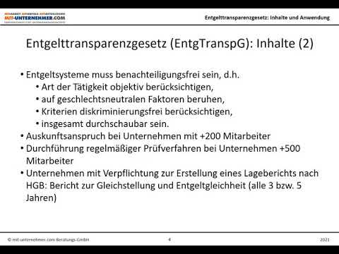 Entgelttransparenzgesetz: Inhalte, Anwendung und Software