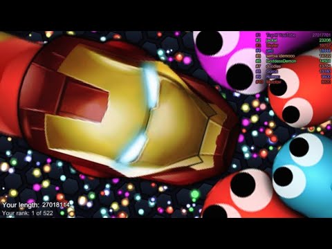 Slither.io A.I. Iron Man Vs Giant Snakes - Epic Skin Slitherio Vip Best Gameplay - World Record