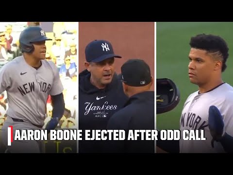 AARON BOONE EJECTED 🚫 Juan Soto called for interference at second, Boone gets MAD 😡 | ESPN MLB