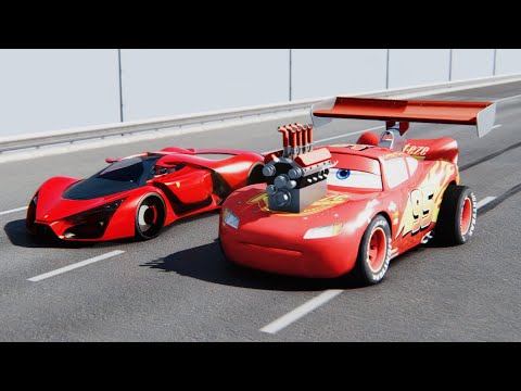 Lighting McQueen Dragster Edition vs Ferrari F80 - Drag Race 20 KM
