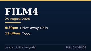 Film4 Movies Tonight Tuesday 25 August 2026 | Film4 Schedule & Full Day Listings