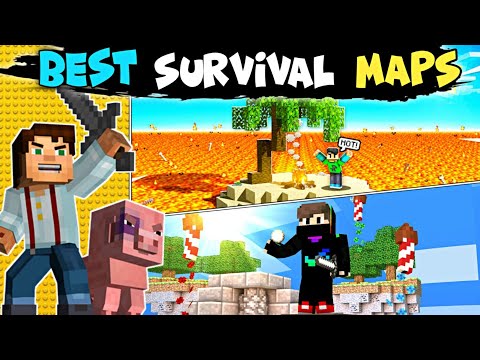 Top 5 minecraft survival maps download pe || Best Minecraft survival maps || minecraft survival mcpe