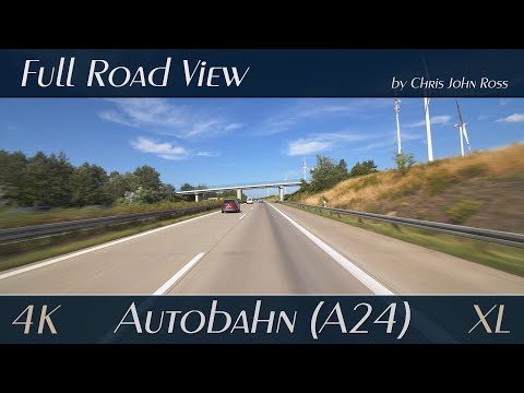 Autobahn (A24), Germany: Pritzwalk - Neustadt-Glewe - Wittenburg - Talkau - 4K (2160p/60p) XL-Video