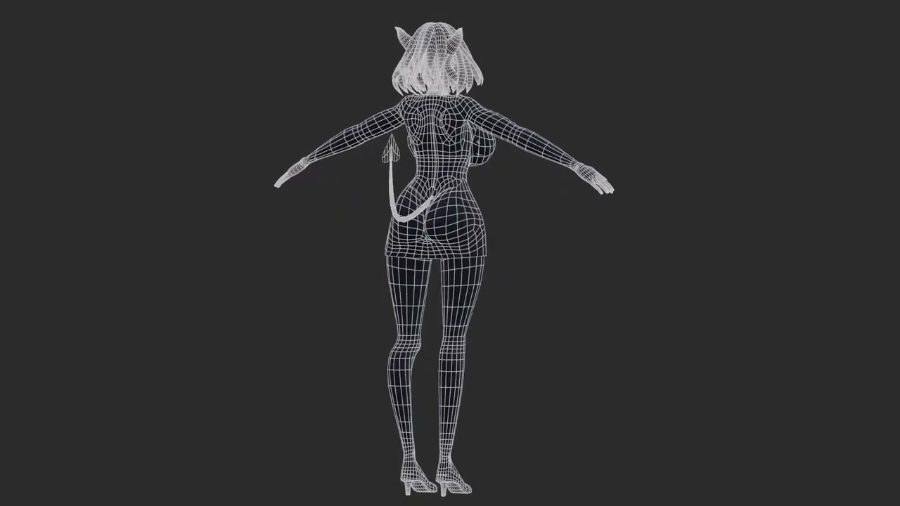 Anime Vermeil in Gold Character Low-poly 3D Model