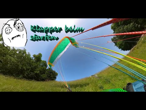 Paragliding / Gleitschirmfliegen – Klapper beim Start