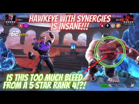 HAWKEYE WITH SYNERGIES HAS INSANE BLEED NUMBERS!! IS THIS TOO MUCH BLEED FOR A 5 STAR RANK 4!?!
