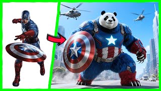 AVENGERS TRANSFORM TO GIANT PANDA - VENGERS 🔥 All Characters (marvel & DC) 2025 🌟