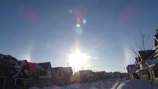 Sun Dog video from Ontario, Canada, January 28, 2014 - -22C (-8F)