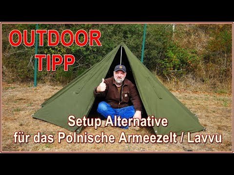 Setup Alternative für das Polnische Armeezelt / Polish lavvu setup for taller people