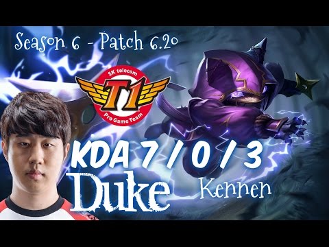 SKT T1 Duke KENNEN vs JAYCE Top - Patch 6.20 NA Ranked | League of Legends