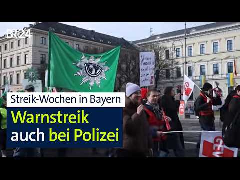 Warnstreik: Polizei-Demo in München | Abendschau | BR24