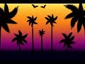 Рисуем южную ночь - пальмы и птиц 
