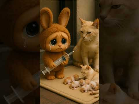 Poor Lula just wanted to help small cats  #cartoon #cute #emotional #animation #catstories #labubu