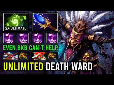 WTF Unlimited Death Ward Bounce 100% Delete Everything Refresher Aghs Witch Doctor Dota 2