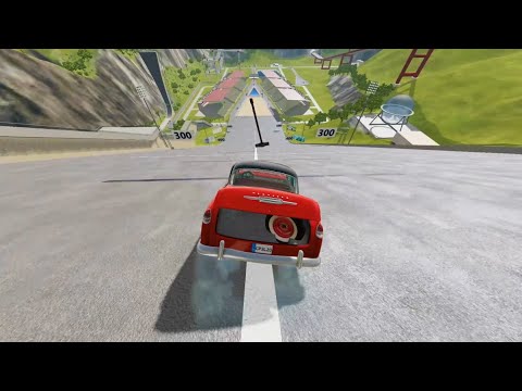 Cars vs Giant Destructive Hammer and Contact Mine - Cars vs Bus vs Rails - BeamNG.Drive