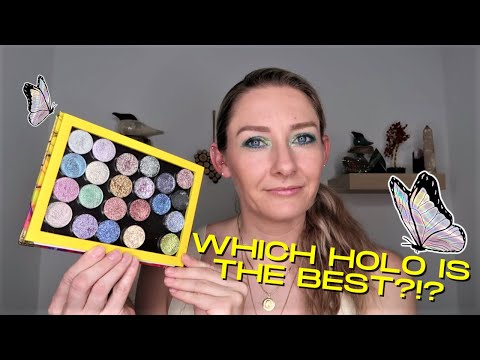 Comparing swatches for ALL my holographic eyeshadows!!!