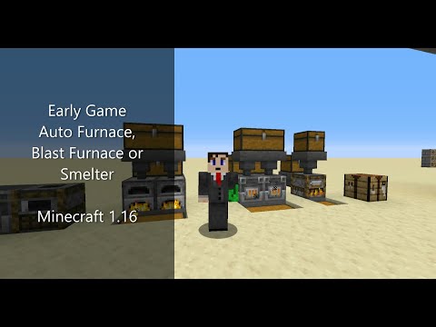 Super EASY and Simple Auto Furnace, Blast Furnace or Smoker - Minecraft 1.16