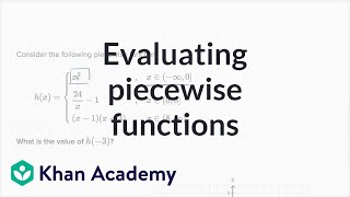 How to evaluate a piecewise function (example) | Functions | Algebra I | Khan Academy