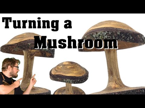 Turning a wooden Mushroom #woodturning #mushroom