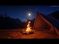 Campfire In Forest Sounds At Night With Bears Wolves Raccoons Elk Coyote Birds Mosquito S