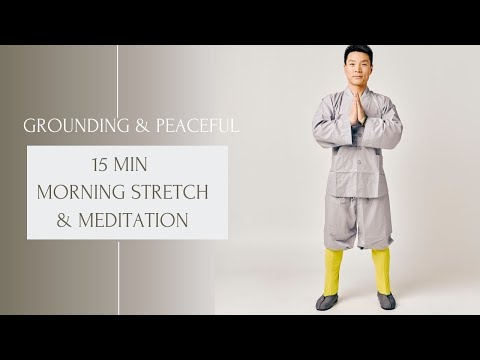 15 min - Grounding and Peaceful Morning Stretch & Meditation (Neck, Spine and whole body) 🍀