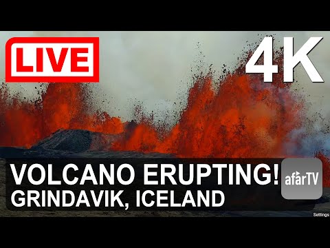 🌎 LIVE in 4K: New Volcanic Eruption in Grindavik, Iceland