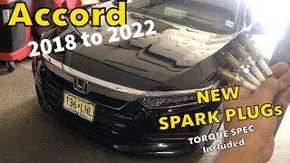 Honda Accord 2018 to 2022 1.5L turbo Spark plug replacement at 100K miles  torque spec included
