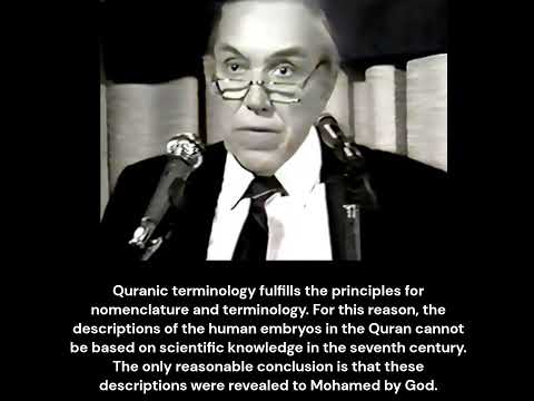 Clips from the Lecture Embryology in Quran by Professor Keith Moore. #quranmiracles #quranandscience