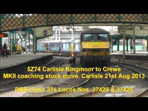 5Z74 Carlisle Kingmoor to Crewe MKII Coach Move - DRS Class 37s 37423 & 37425 - 21st Aug 2013