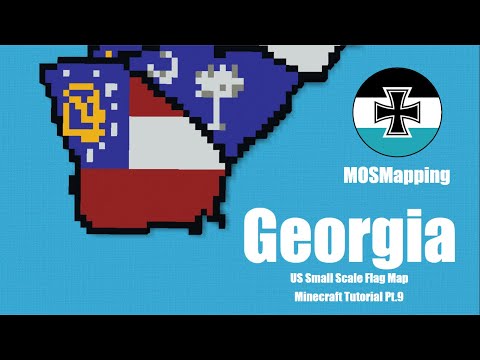 Georgia - Small Scale US State Flag Map Minecraft Tutorial [Part 9]