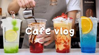 ⚡사진 찍고싶어지는 비주얼🥨알록달록한 음료와 힐링 타임/카페브이로그/Cafe Vlog/ASMR/Tasty Coffee