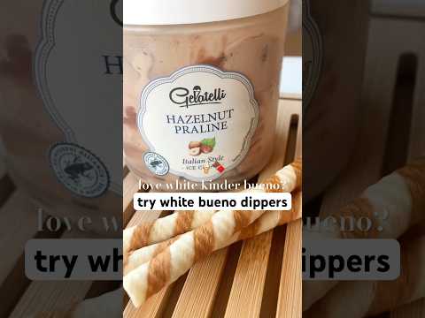 White Kinder Bueno Dippers! #sweet #treat #dessert #kinderbueno #icecream #bueno  #lidl