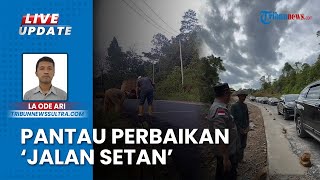 Bahayakan Pengendara, Bupati Konawe Utara Pantau Pengaspalan di 'Jalan Setan' di Molawe