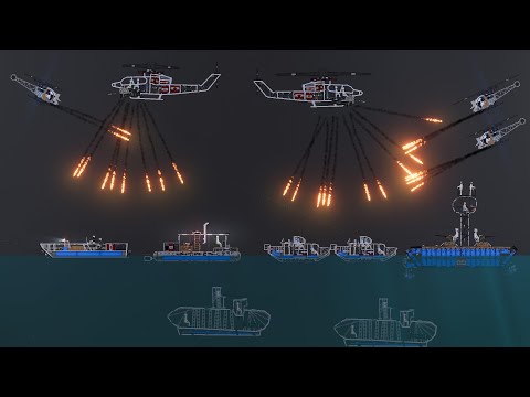 Helicopters attack warships - People Playground (3)