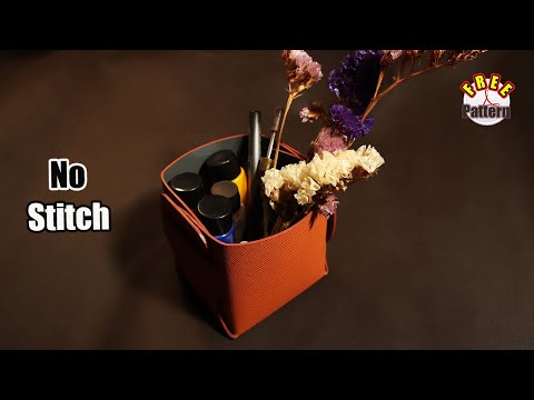 [ Leather craft ] DIY no stitching pen stand or...