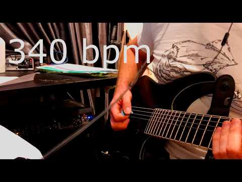 Alternate picking speed training: 220 bpm to 360 bpm