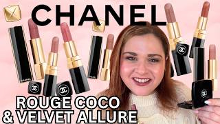NEW CHANEL ROUGE COCO LIPSTICKS and ROUGE ALLURE VELVET LIPSTICKS Review and Swatches!
