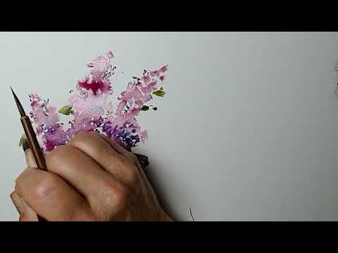 Hedwig's Art watercolor flowers Lilacs