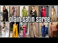 Plain Satin Saree Designing Ideas Trending Satin Saree Design Collection KumkumUgarejiya