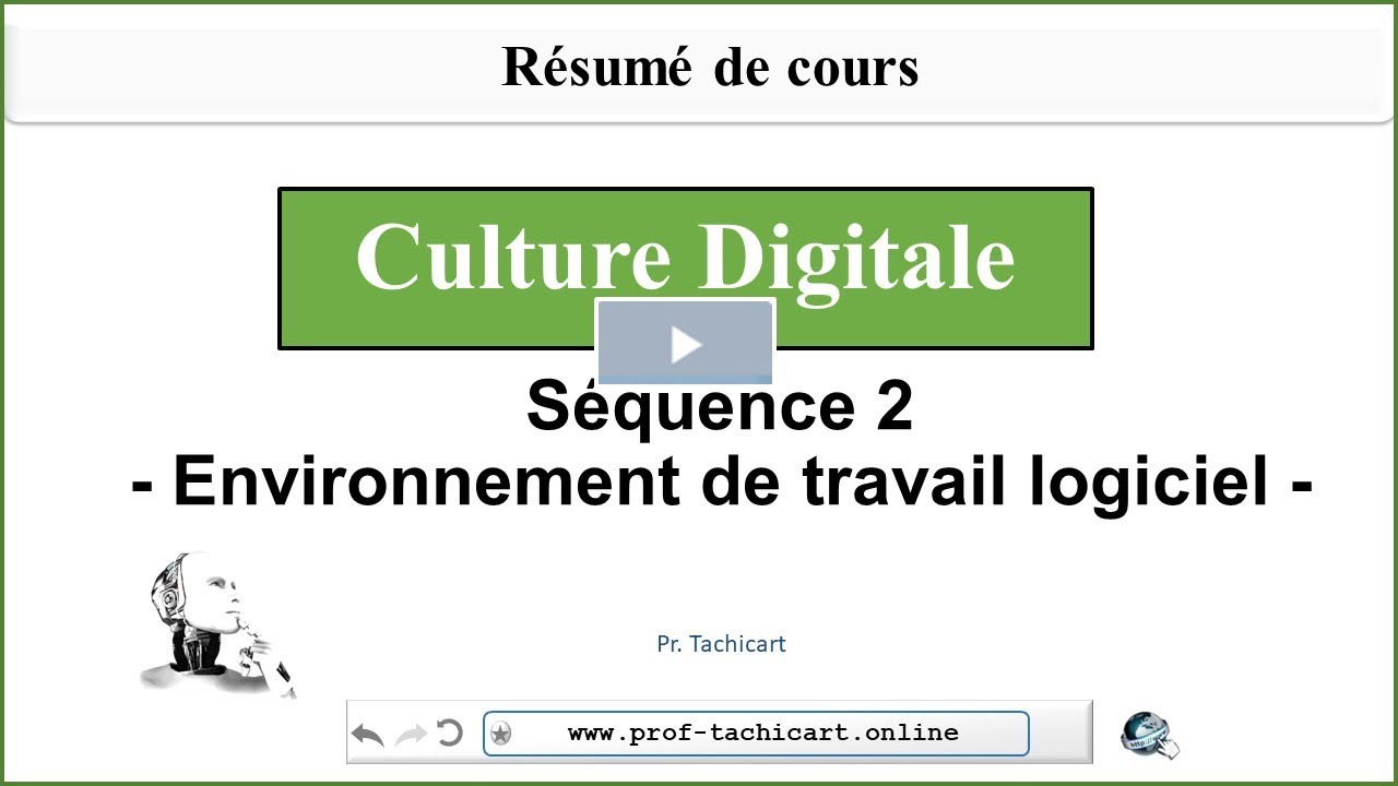 Résumé de la séquence 2 culture digital: Environnement de travail logiciel