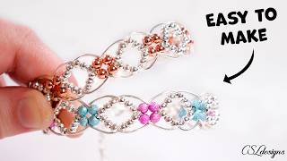 Braided diamonds wirework bracelet tutorial