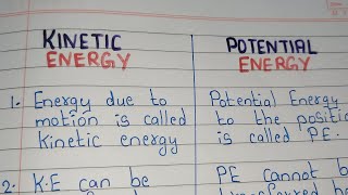 5 Points Kinetic Energy and Potential Energy|| Distinguish between Kinetic & Potential Energy