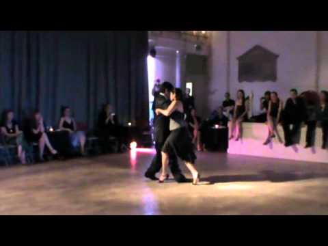  Maria Ines Bogado  and  Sebastian Jimenez  are  dancing  to  the  vals  "  Pabellon De Las Rosas  "