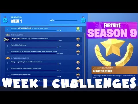 (Chapter 1) ALL Week 1 Season 9 Challenges Guide - Fortnite Battle Royale (2019)