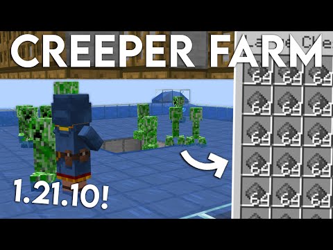 NEW UPDATED Minecraft Java 1.21.10 CREEPER FARM TUTORIAL (Without Cats)